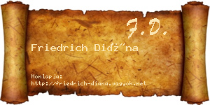 Friedrich Diána névjegykártya